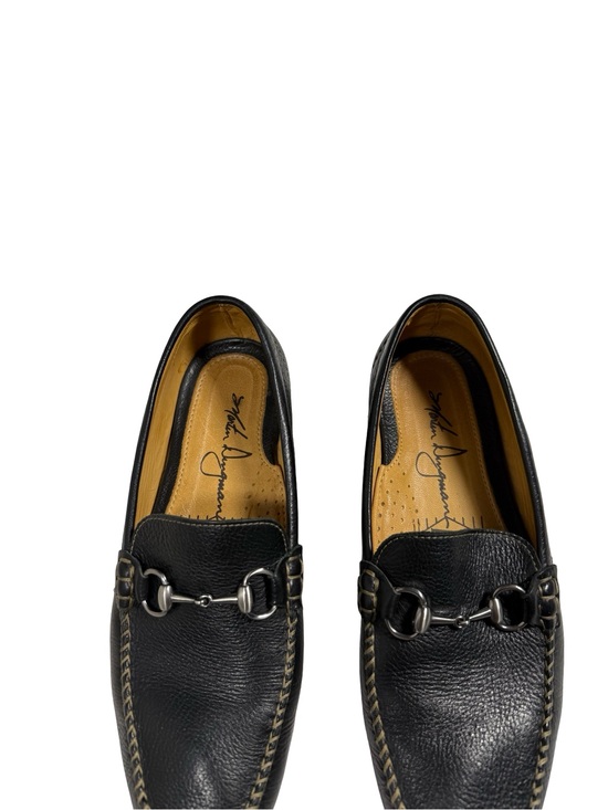 Martin Dingman Horsebit Loafers Mens 9 Black pebble Leather Luxury Business main image 5